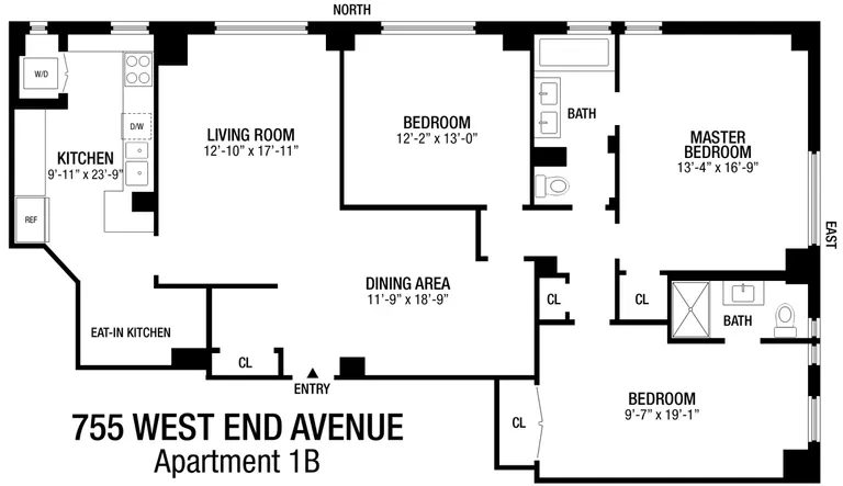 755 West End Avenue, 1B | floorplan | View 11
