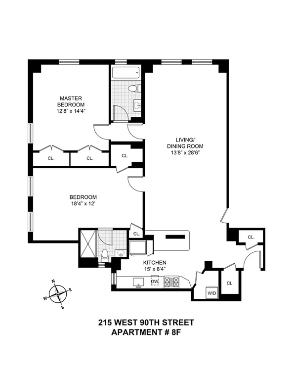 215 West 90th Street, 8F | floorplan | View 8