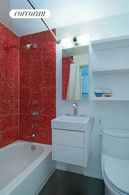New York City Real Estate | View 92 Horatio Street, 4E | Renovated bathroom with new floating vanity | View 3