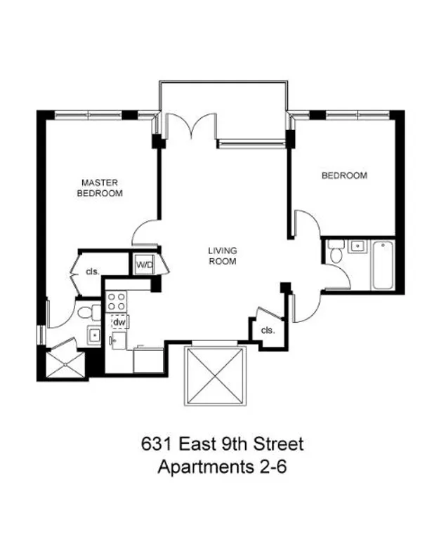 631 East 9th Street, 5B | floorplan | View 5