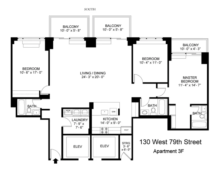 130 West 79th Street, 3AF | floorplan | View 7