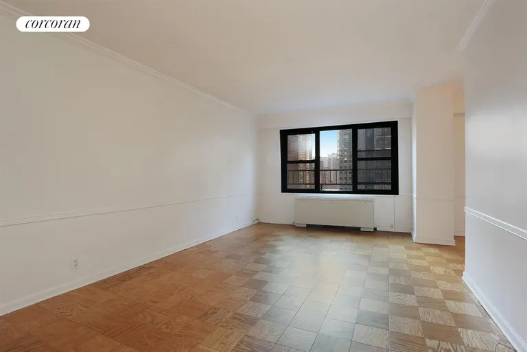 New York City Real Estate | View 220 East 57th Street, 16A | Straight on view of Living Room | View 4
