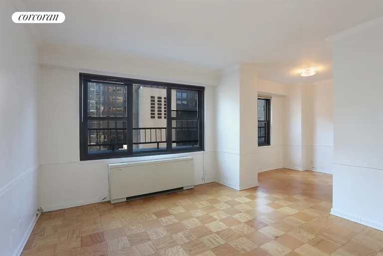 New York City Real Estate | View 220 East 57th Street, 16A | Living Room and Dining Room | View 5