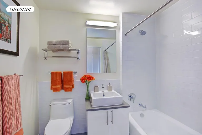 New York City Real Estate | View 81 Fleet Place, 4A | Crisp white bathroom | View 4