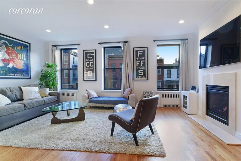 New York City Real Estate | View 177 14th Street, 2 | Complete w beautiful fireplace... | View 2
