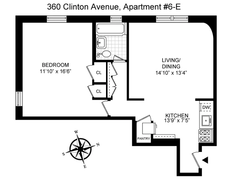 360 Clinton Avenue, 6E | floorplan | View 5