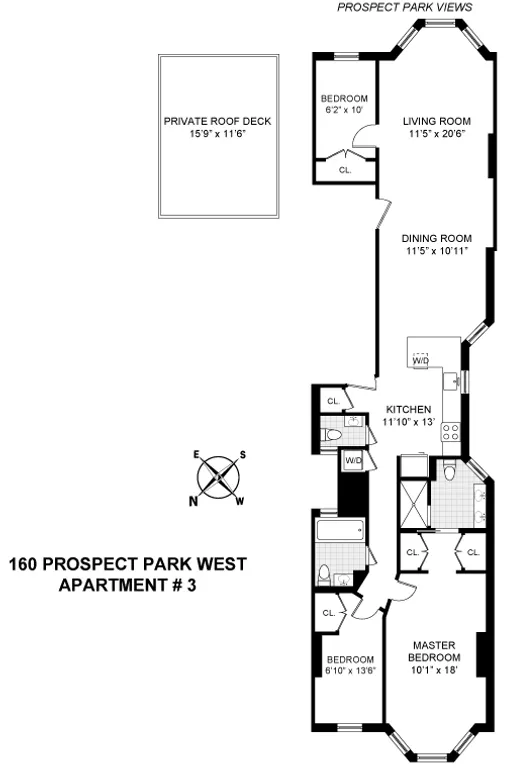 160 Prospect Park West, 3 | floorplan | View 8