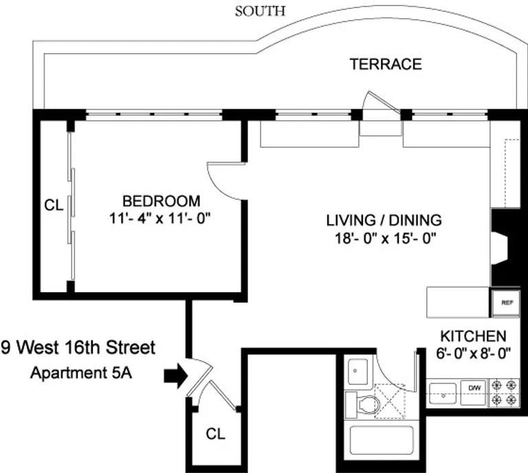 9 West 16th Street, 5A | floorplan | View 6