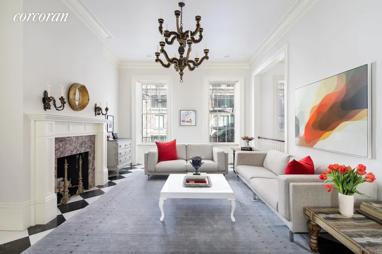 New York City Real Estate | View 60 West 9th Street | Spacious Parlor with Soaring 12' ceilings  | View 4