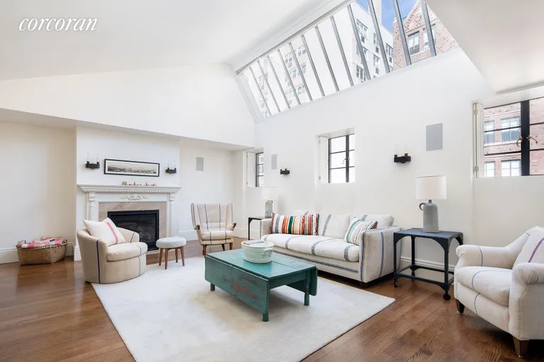 New York City Real Estate | View 60 West 9th Street | Top Floor Media room with 15' Vaulted Skylights | View 10