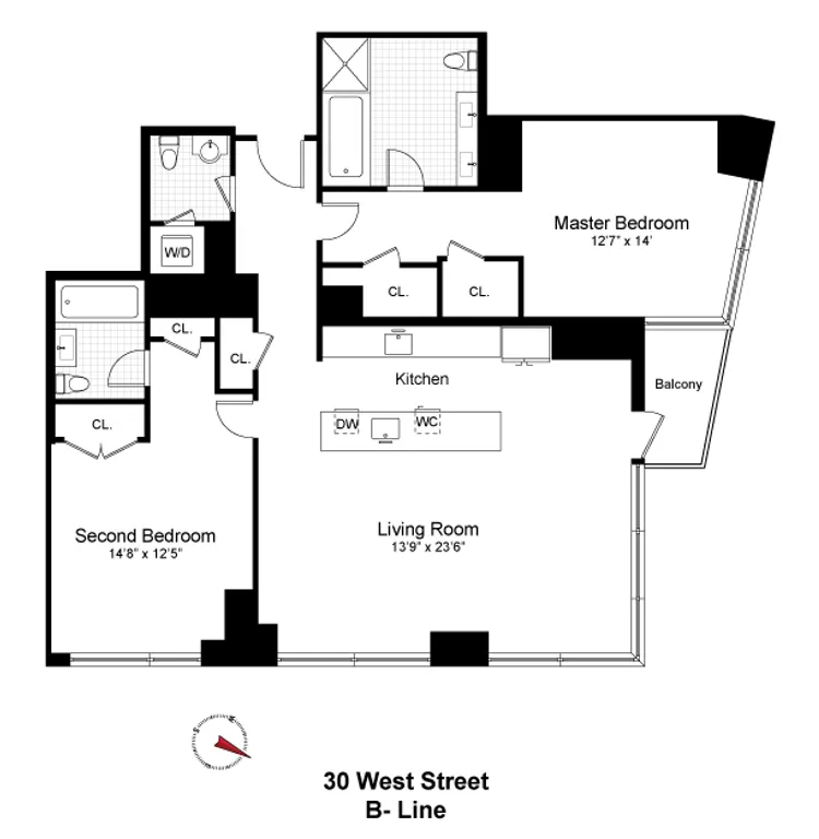30 West Street, PH1B | floorplan | View 23