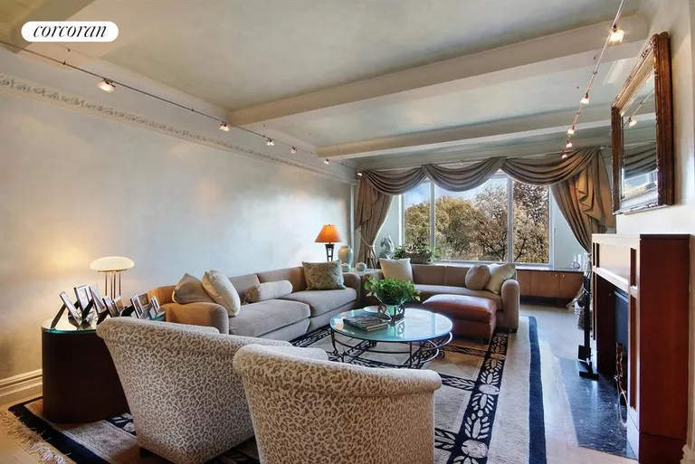 New York City Real Estate | View 322 Central Park West, 6B | Living Room with View | View 2