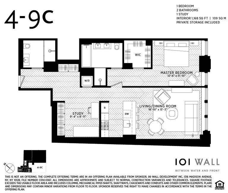 101 Wall Street, 4C | floorplan | View 3