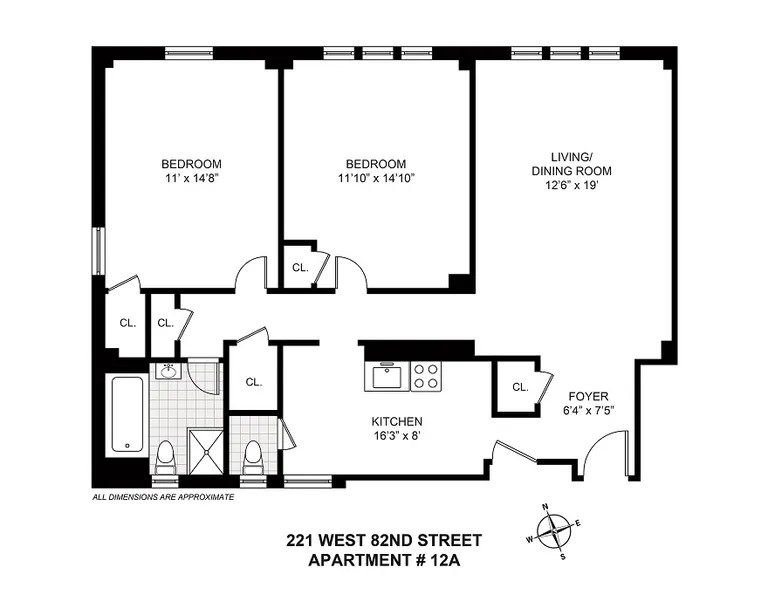 221 West 82nd Street, 12A | floorplan | View 4