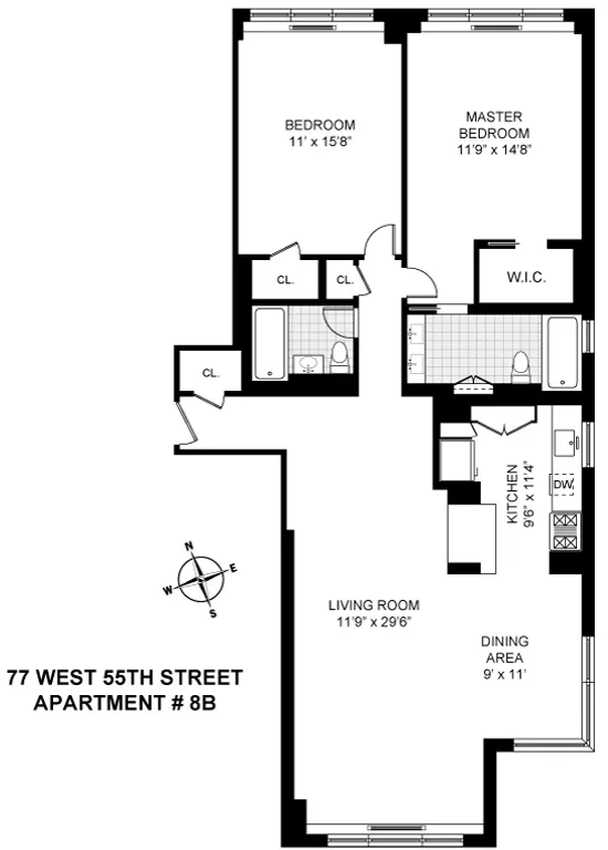 77 West 55th Street, 8B | floorplan | View 8