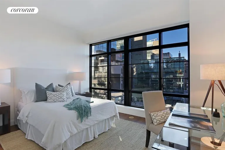 New York City Real Estate | View 150 Charles Street, 6DN | Bedroom with open views north | View 6