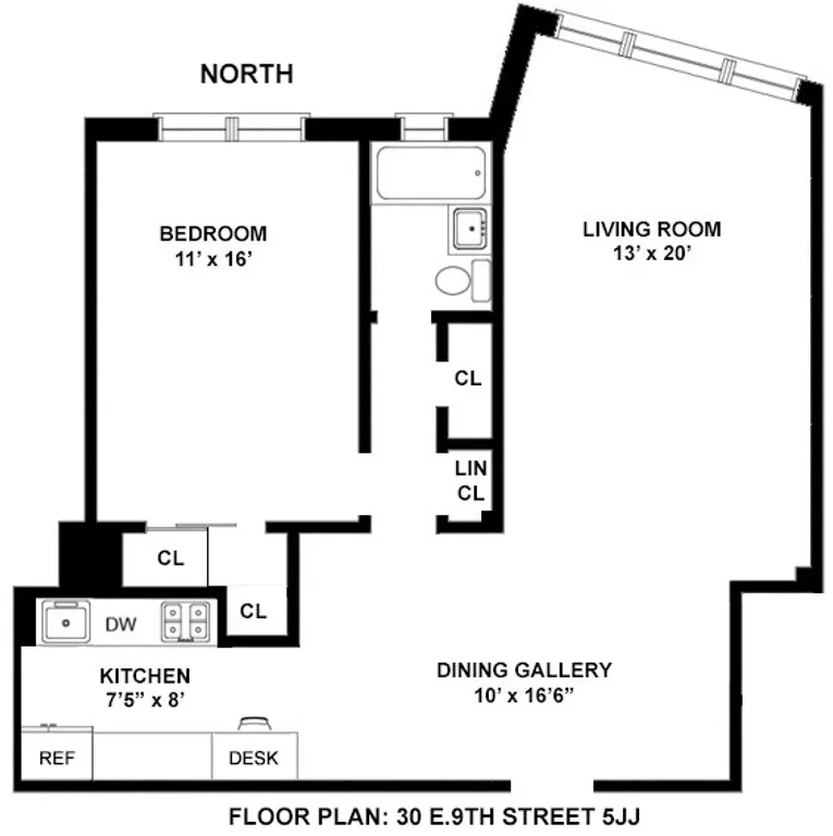 30 East 9th Street, 5JJ | floorplan | View 6