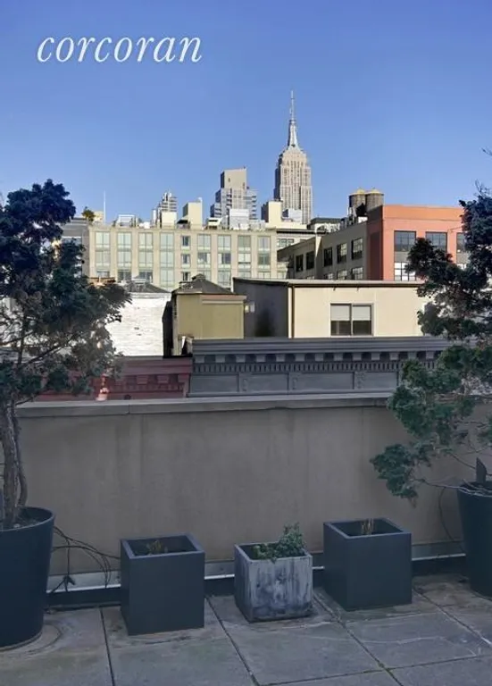 New York City Real Estate | View 136 West 17th Street, PHA | VIEW FROM TERRACE LOOKING AT EMPIRE STATE BUILDING | View 7