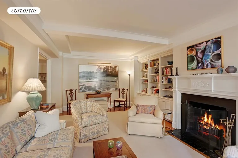 New York City Real Estate | View 47 East 88th Street, 3B | Living room with wood-burning fireplace | View 3