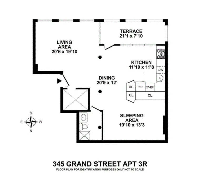 345 Grand Street, 3R | floorplan | View 6