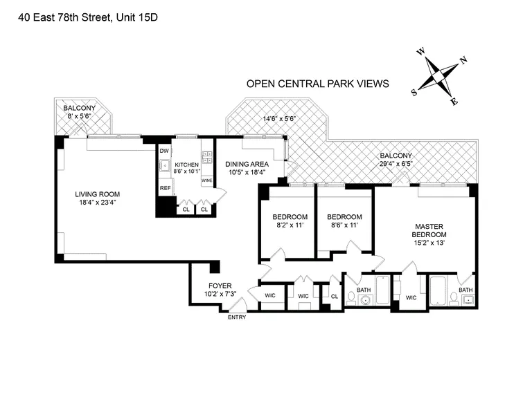 40 East 78th Street, 15D | floorplan | View 7