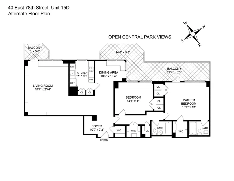 40 East 78th Street, 15D | floorplan | View 8