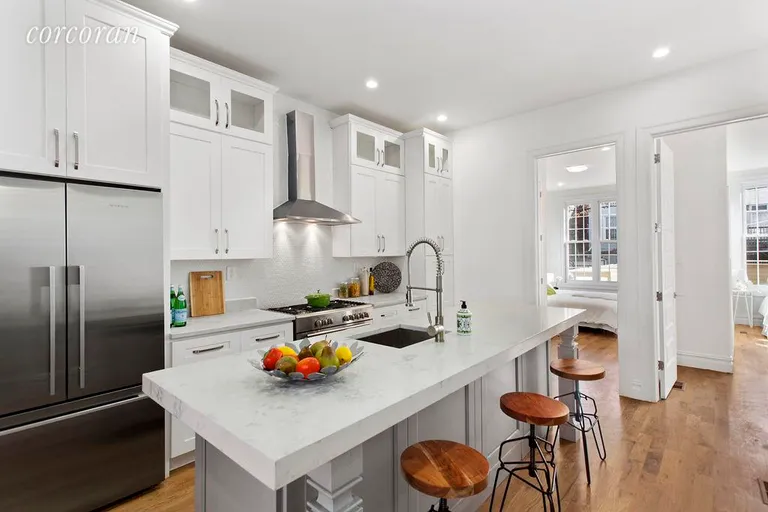 New York City Real Estate | View 1036 Madison Street | Eat In Kitchen with center island | View 3