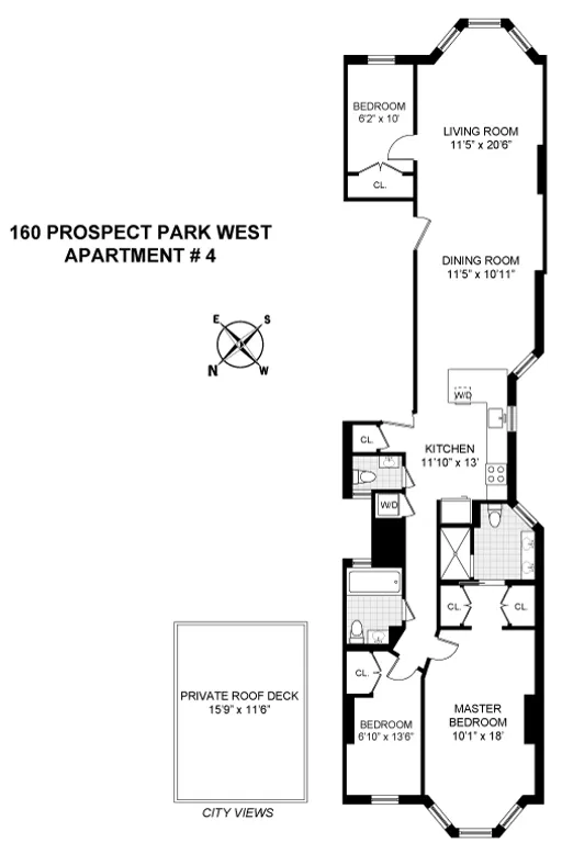 160 Prospect Park West, 4 | floorplan | View 7