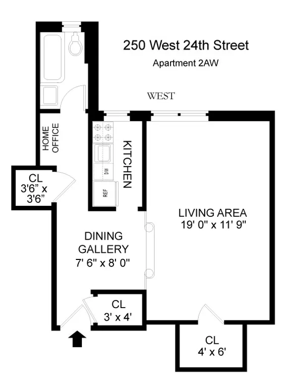 250 West 24th Street, 2AW | floorplan | View 7