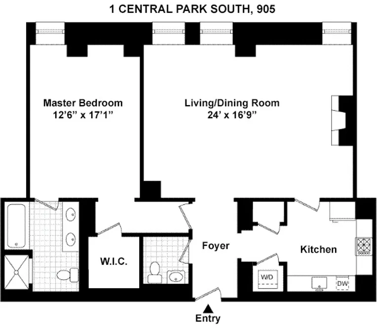 1 Central Park South, 905 | floorplan | View 10