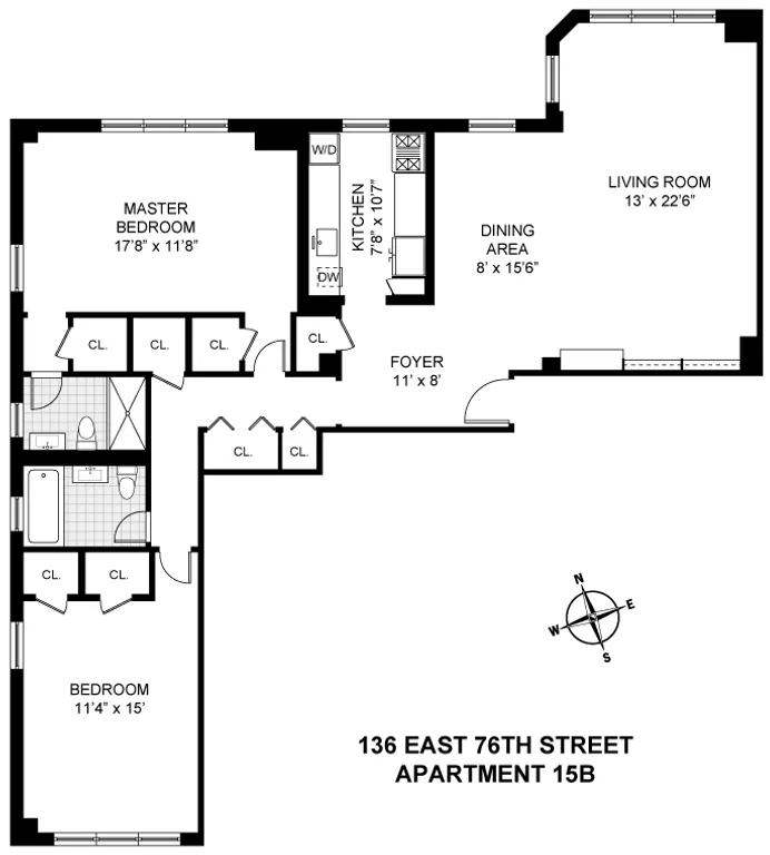 136 East 76th Street, 15B | floorplan | View 7