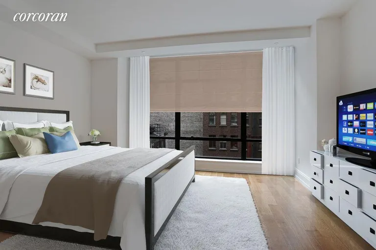 New York City Real Estate | View 10 Madison Square West, 5G | Master Bedroom (Virtually Staged) | View 7