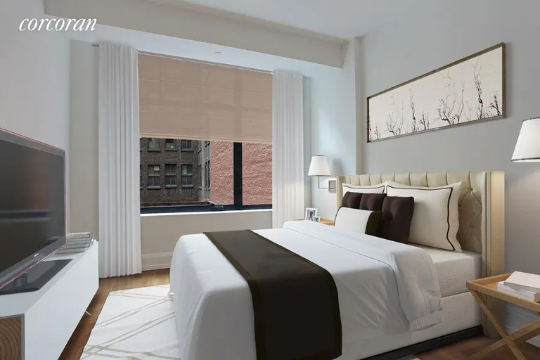 New York City Real Estate | View 10 Madison Square West, 5G | Guest Bedroom (Virtually Staged) | View 10