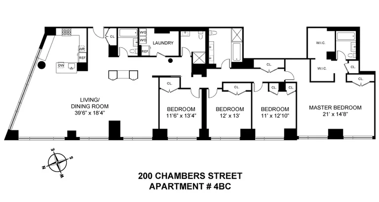 200 Chambers Street, 4BC | floorplan | View 10