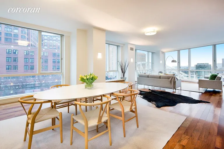 New York City Real Estate | View 200 Chambers Street, 4BC | Dramatic 40 ft Long Great Room | View 2