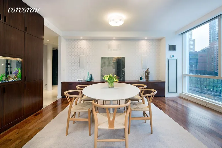 New York City Real Estate | View 200 Chambers Street, 4BC | Large Dining Area in Great Room | View 3