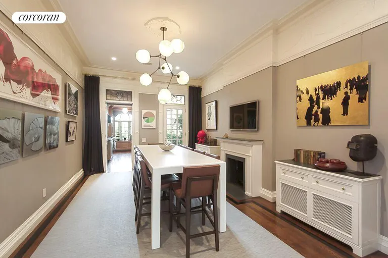 New York City Real Estate | View 137 West 87th Street | Dining Room with Wood Burning Fireplace | View 5