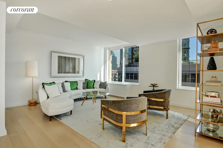 New York City Real Estate | View 212 Warren Street, 17C | Relax & enjoy in this over-sized living room | View 2