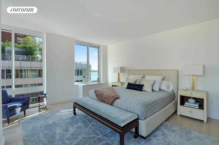 New York City Real Estate | View 212 Warren Street, 17C | Spacious Master bedroom with Tear Drop Park views | View 7