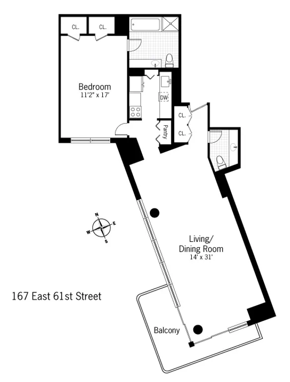 167 East 61st Street, 24B | floorplan | View 5