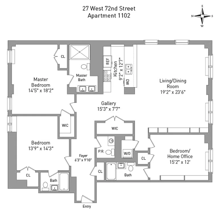 27 West 72nd Street, 1102 | floorplan | View 11