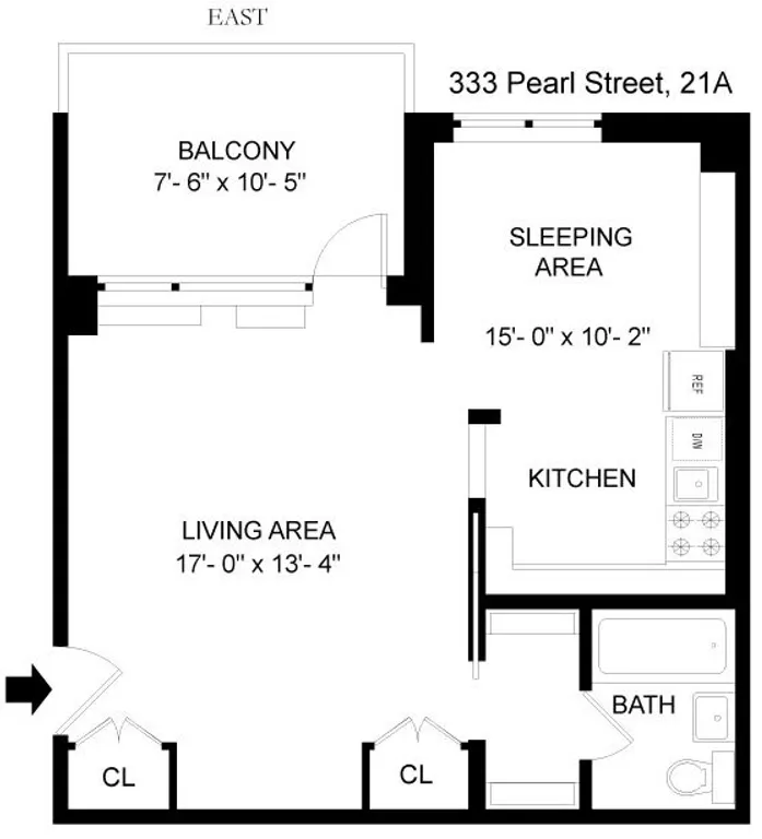 333 Pearl Street, 21A | floorplan | View 9