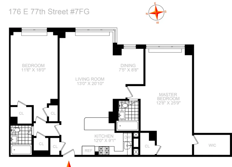 176 East 77th Street, 7FG | floorplan | View 7