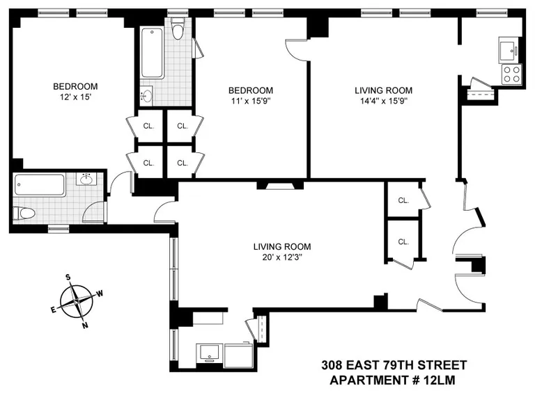 308 East 79th Street, 12LM | floorplan | View 6