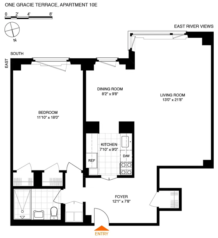1 Gracie Terrace, 10E | floorplan | View 9