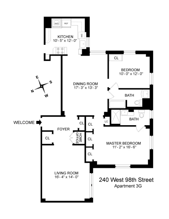 240 West 98th Street, 3G | floorplan | View 8