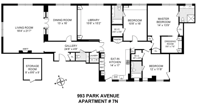 993 Park Avenue, 7N | floorplan | View 8