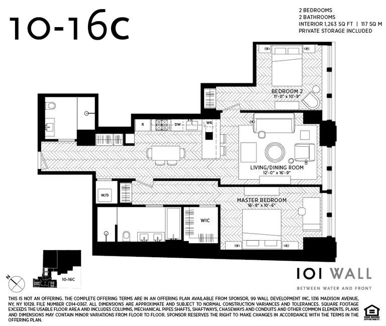 101 Wall Street, 15C | floorplan | View 3