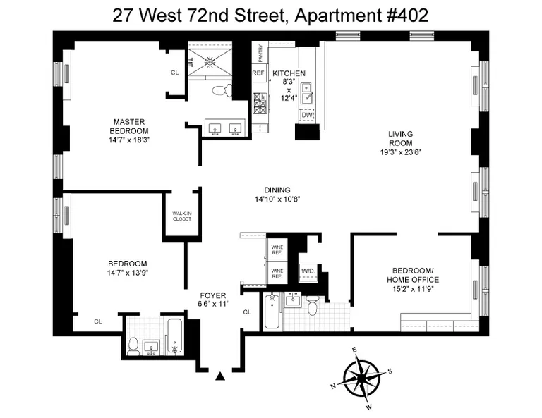 27 West 72nd Street, 402 | floorplan | View 10