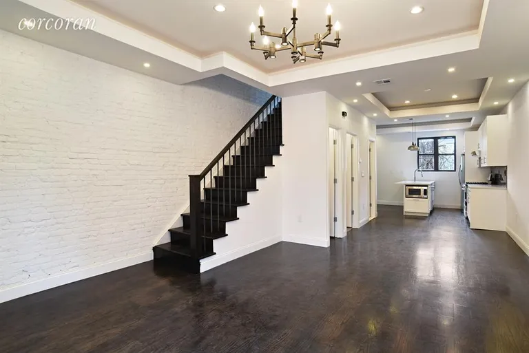 New York City Real Estate | View 206 Albany Avenue | Living/Dining Room with Intricate Ceiling | View 3